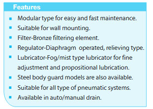 AC Series Air Filter + Air Regulator + Air Lubricator (F+R+L)